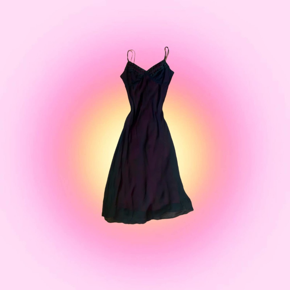 Vintage 90s/Y2K vampy black and purple/magenta layered dress